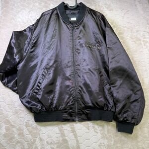 VTG Bellagio Men's Jacket Sz XL Black Satin Bomber Jacket Authentic Valet